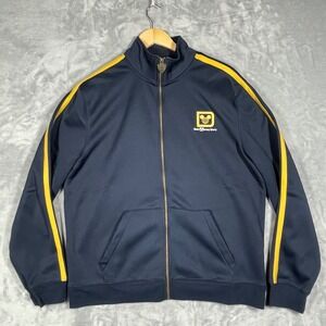 Disney Parks Walt Disney World Navy Blue Yellow Stripe Track Jacket Mens Large